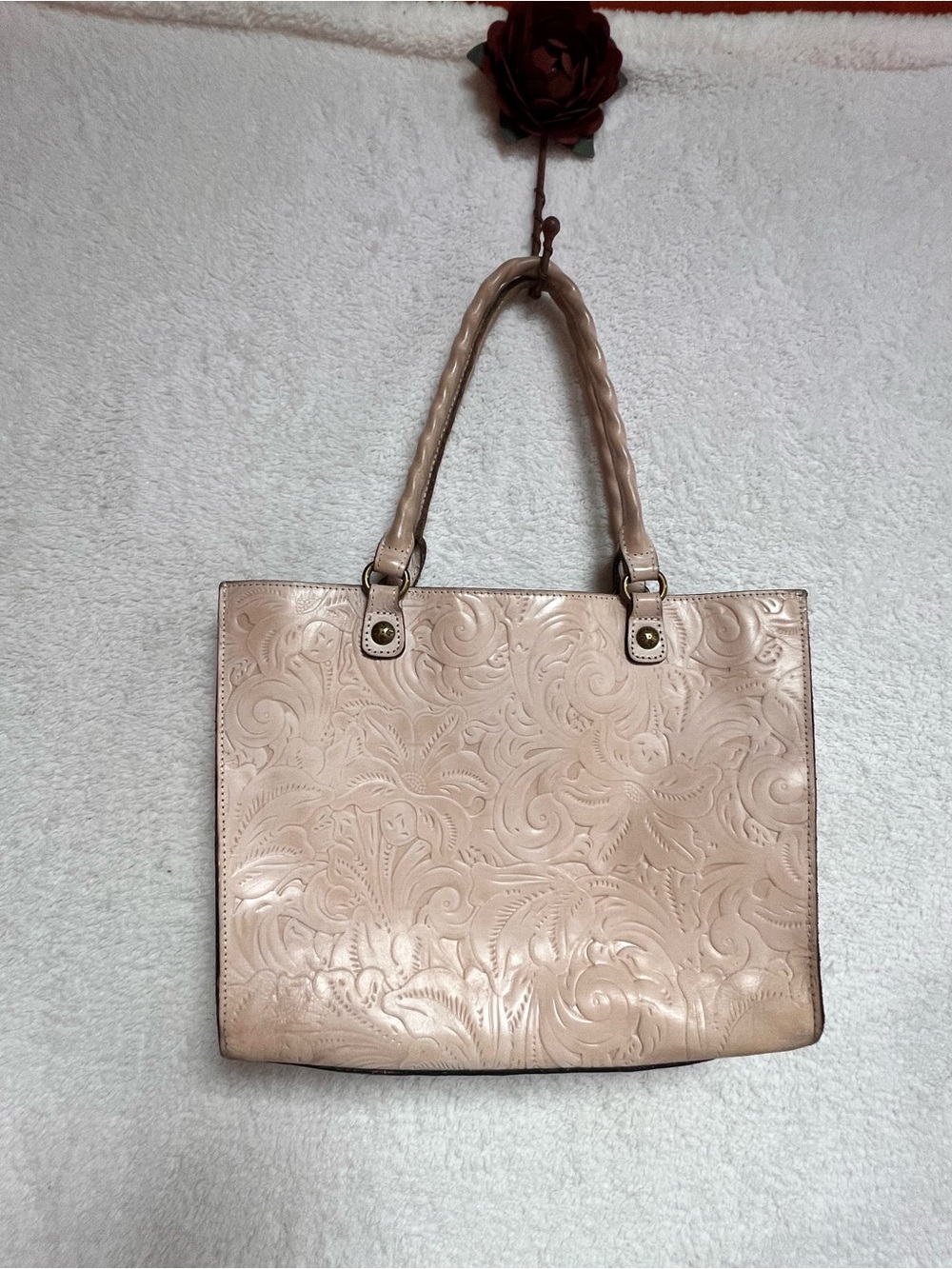 Patricia Nash Embossed Floral Tote in Light Pink